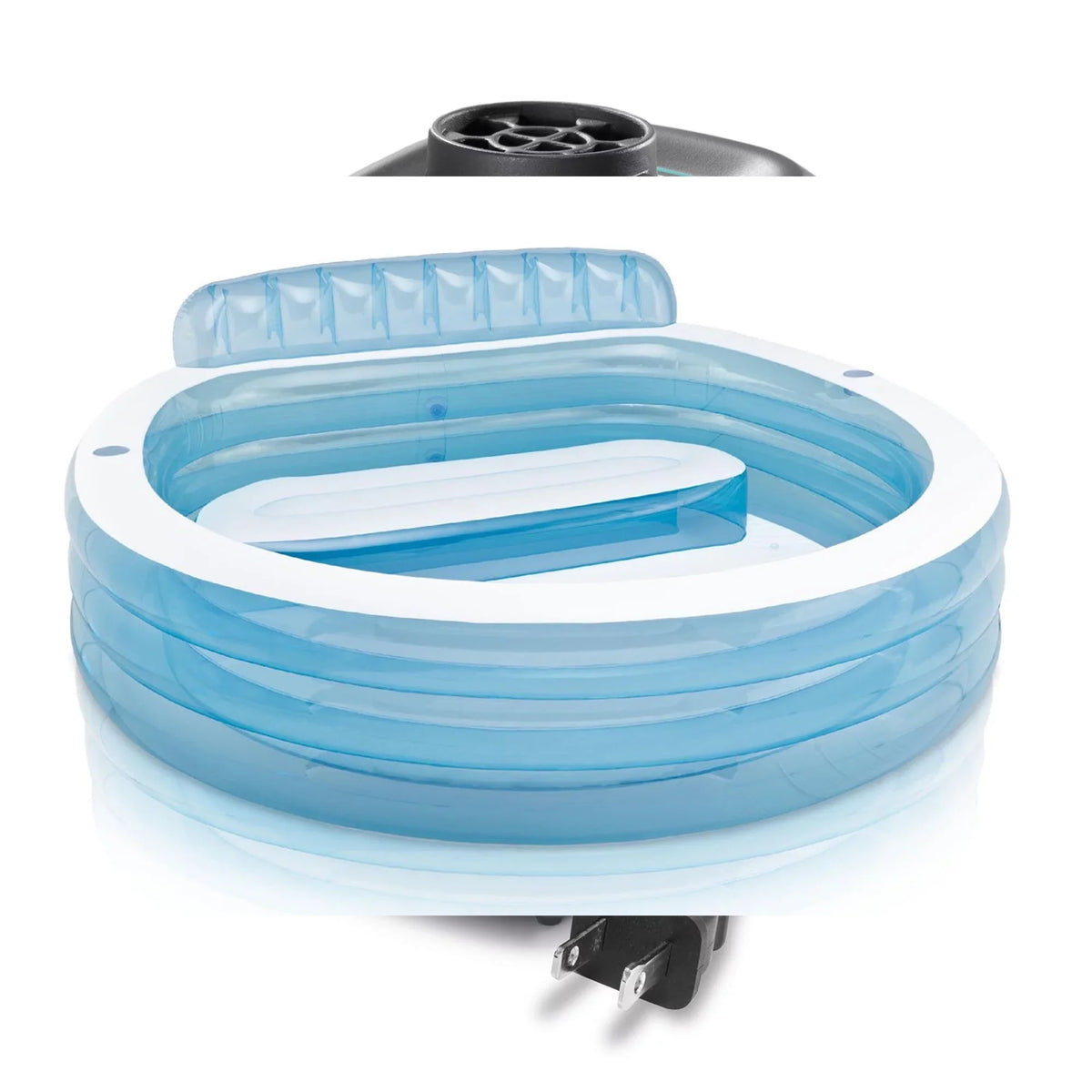 30" Air Intex & Built Bench 7.08'x 120V Pool Pump Family In w/ Lounge Electric