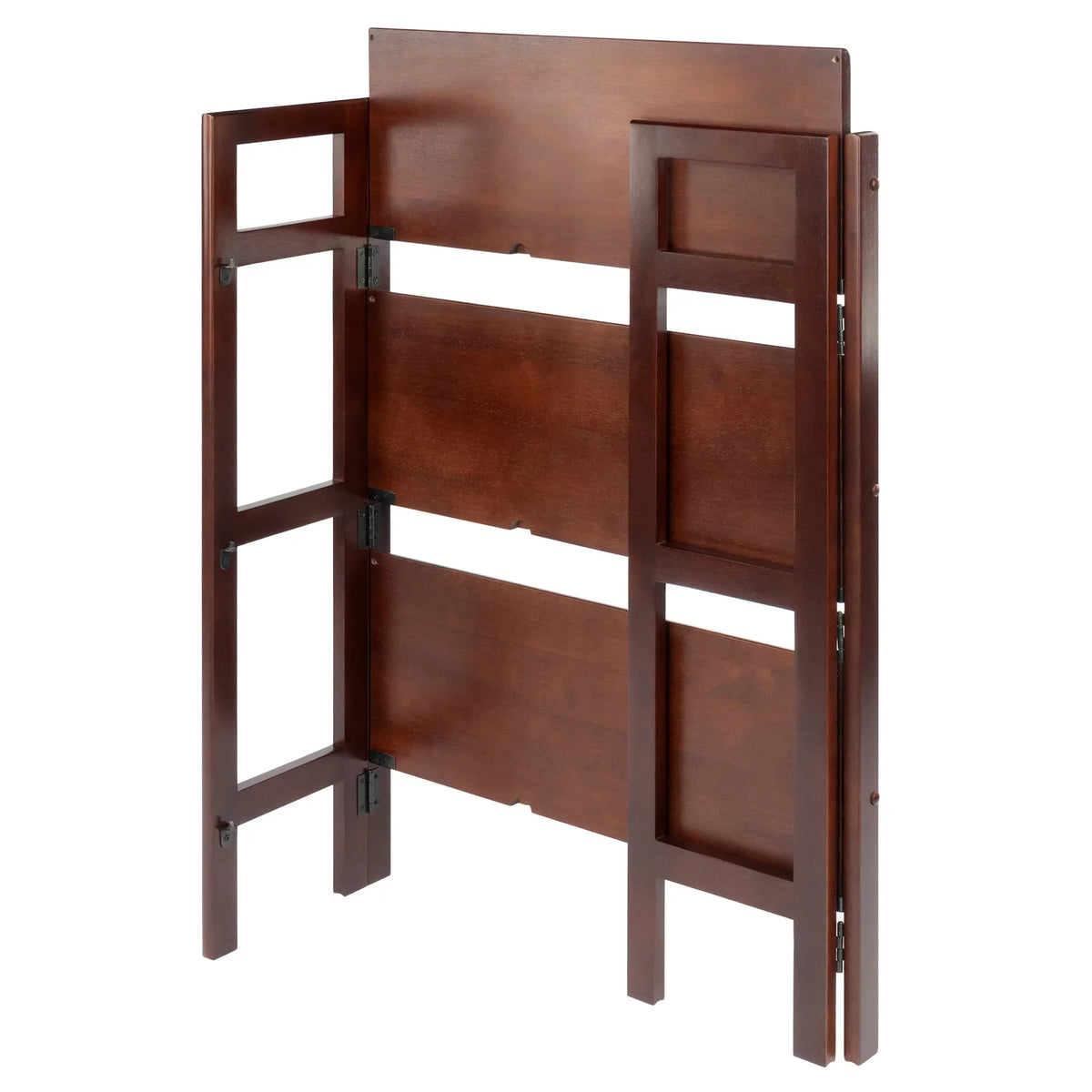 Foldable Winsome Wood Walnut Terry Stackable, Shelf, 3-Tier Finish