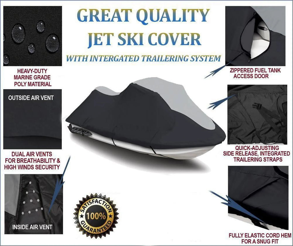 2007-2014 JETSKI VX SUPER THE for Compatible cover CRUISER Jet ski LINE YAMAHA Black/Grey HEAVY-DUTY PWC TOP OF WR Cover