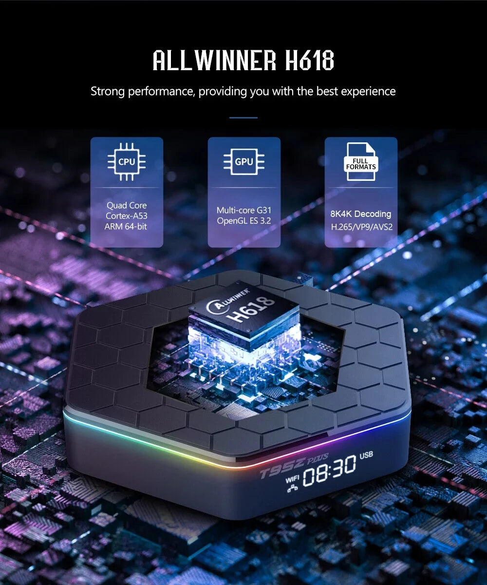 Plus 12.0 4+128G - TV Player, Quad 6K Android Box JahyShow Smart Stream Core HD T95Z