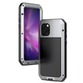 Rugged Resistant Shockproof Outdoor Grade Aluminum iPhone Heavy Travel Duty Scratch 13 Protection, Pro Military Metal Case and Gorilla Max Glass (Silver)