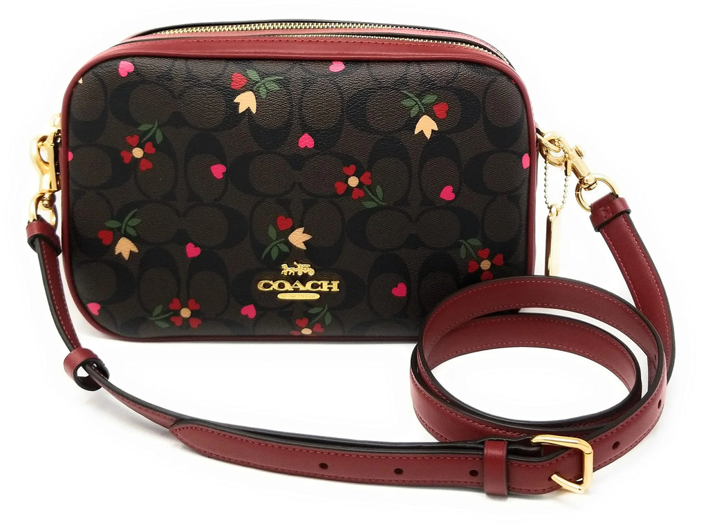 (Heart - Print Canvas Brown Women's Coach - Bag Crossbody Jes in Signature Multi) Petal