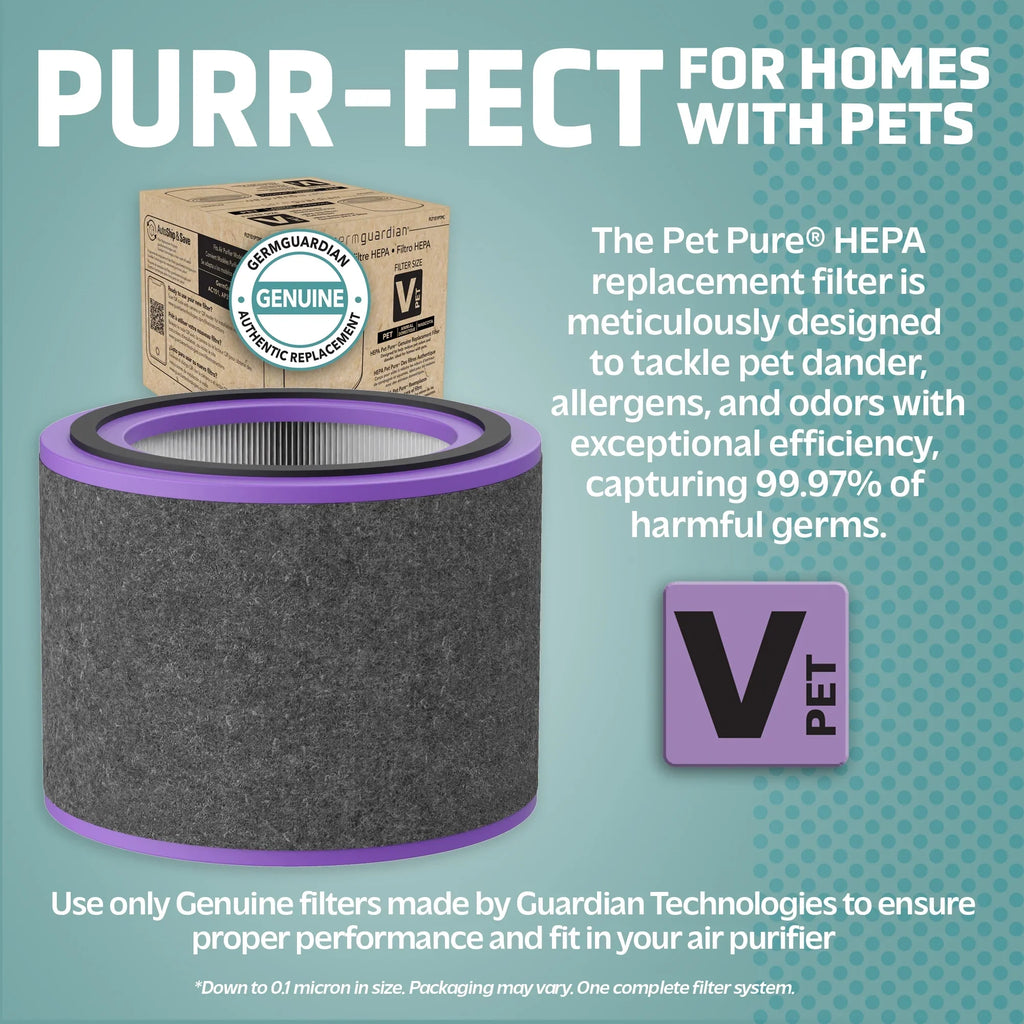 Purifiers, HEPA Germ FLT151PT Pet V AirSafe for Replacement Genuine Pure Filter Filter AC151 and Air Guardian