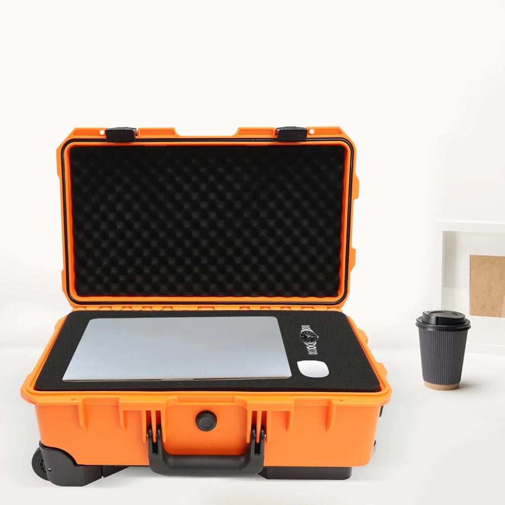 Tool Foam and Case Portable Retractable Digital Handle with Protective Case Wheels Box Hard Miumaeov Waterproof Portable Box 22" Case with Foam Camera IP67 Pull Case Camera