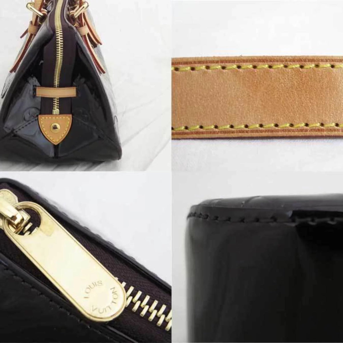 x Leather Louis Vuitton Amaranto Avenue Patent M93510 Bag Shoulder Pre-Owned (Good) Monogram Vernis Handbag Ladies Rosewood