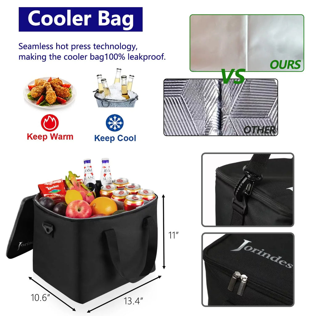 Suv, proof Leak Cooler Car Waterproof Sedan, 3 Compartments Truck,Van with Organizer Suitable for Insulated Trunk Vehicle Organizer for Bag, Collapsible Car