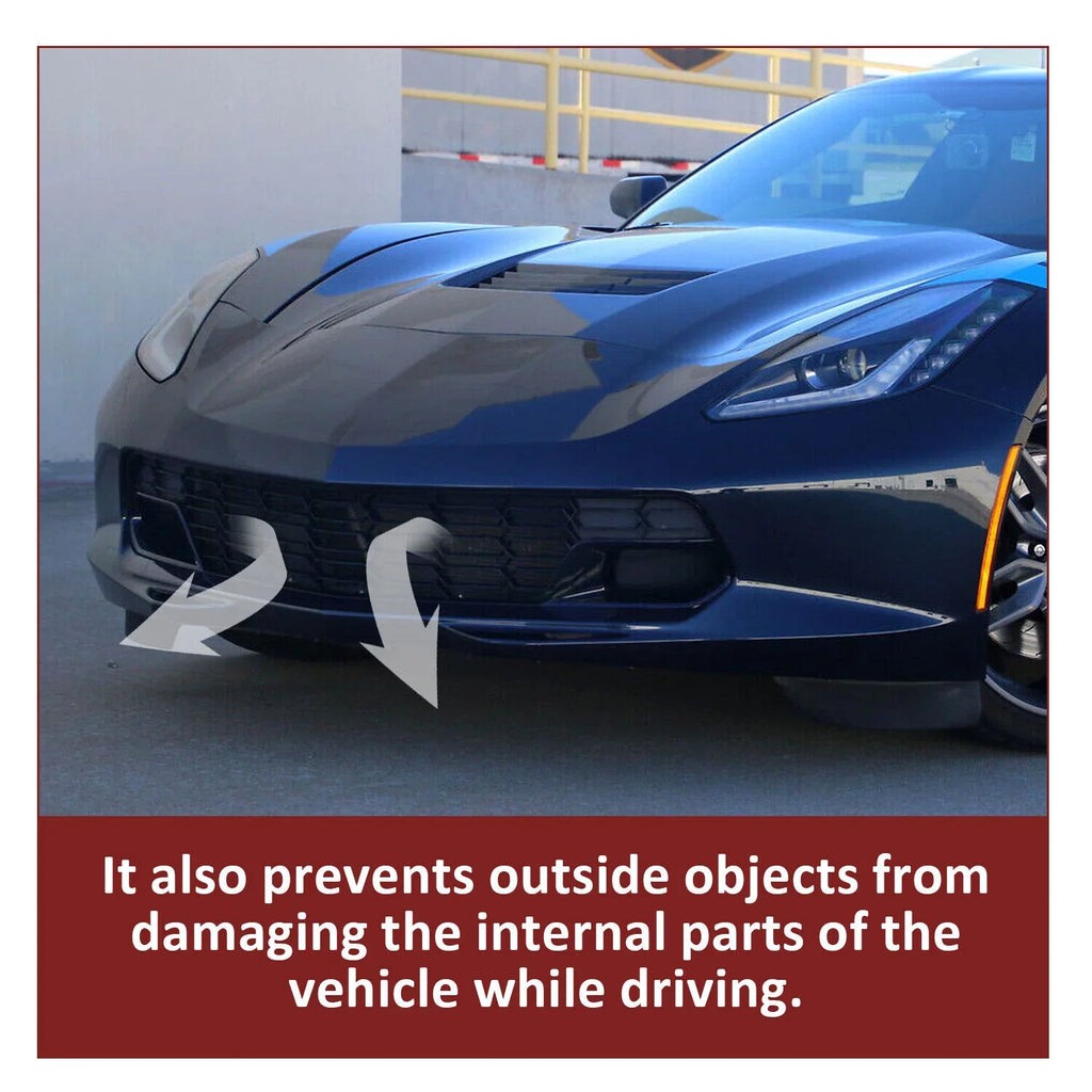 Lower Painted Corvette Style Cover C7 Bracket) 2014-2019 Chevrolet Front Front Models Bumper Grille (W/O Plastic Z06 All Camera for Black Kojem Glossy