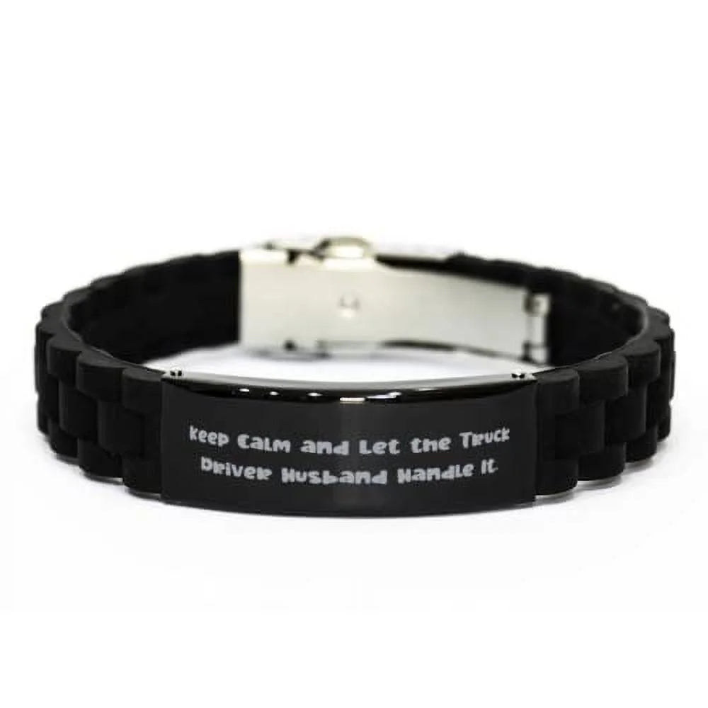 Husband, Calm Truck Bracelet, Clasp Driver. for Inappropriate and amangny Keep Glidelock Husband Let Black Husband The Bracelet Engraved