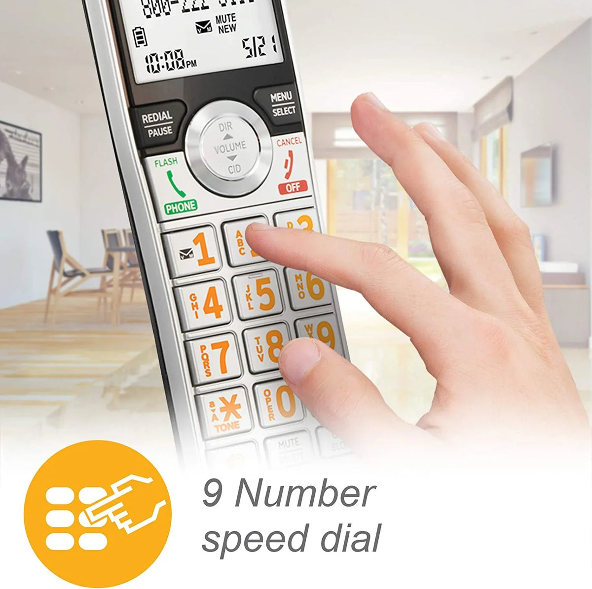 Call 1 with Black/Silver 6.0 DECT Blocker, Expandable Handset with CL84107 Phone AT&T Smart Corded/Cordless