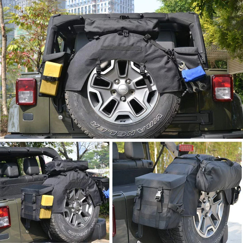 JT Organizer Bag fit Outdoor Organizer JL and Gear 35" Off-Road Bags Spare RV Tools Cargo Tire Camping JK iFJF for Wrangler SUV Trucks TJ JLU JKU Trash Tire