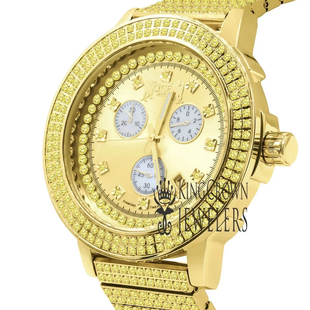 Steel Gold Tone Jojino Real Canary Rodeo Jojo Watch Stainless Solid 54mm Mens Dial Diamond Joe