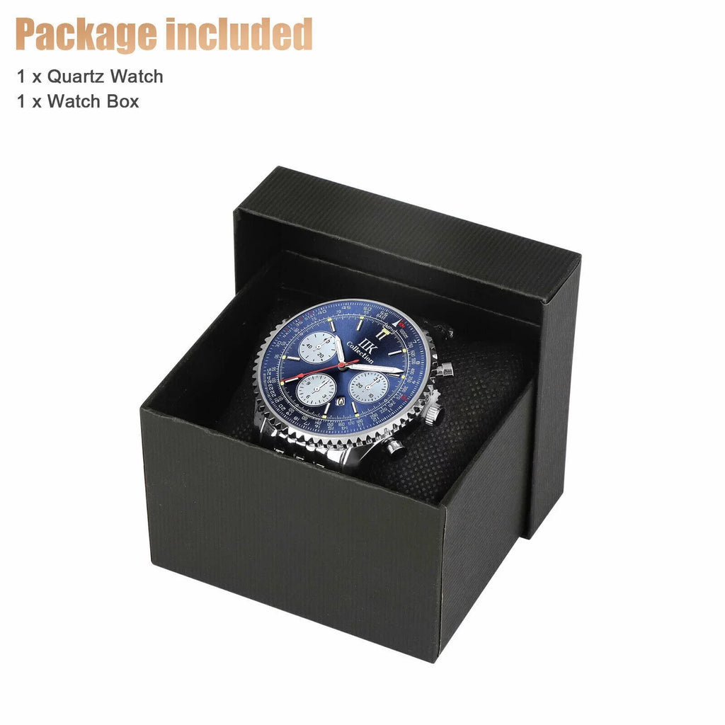 Waterproof Men Quartz De Watch Relojes Stainless Bracelet Luminous Steel Hombre