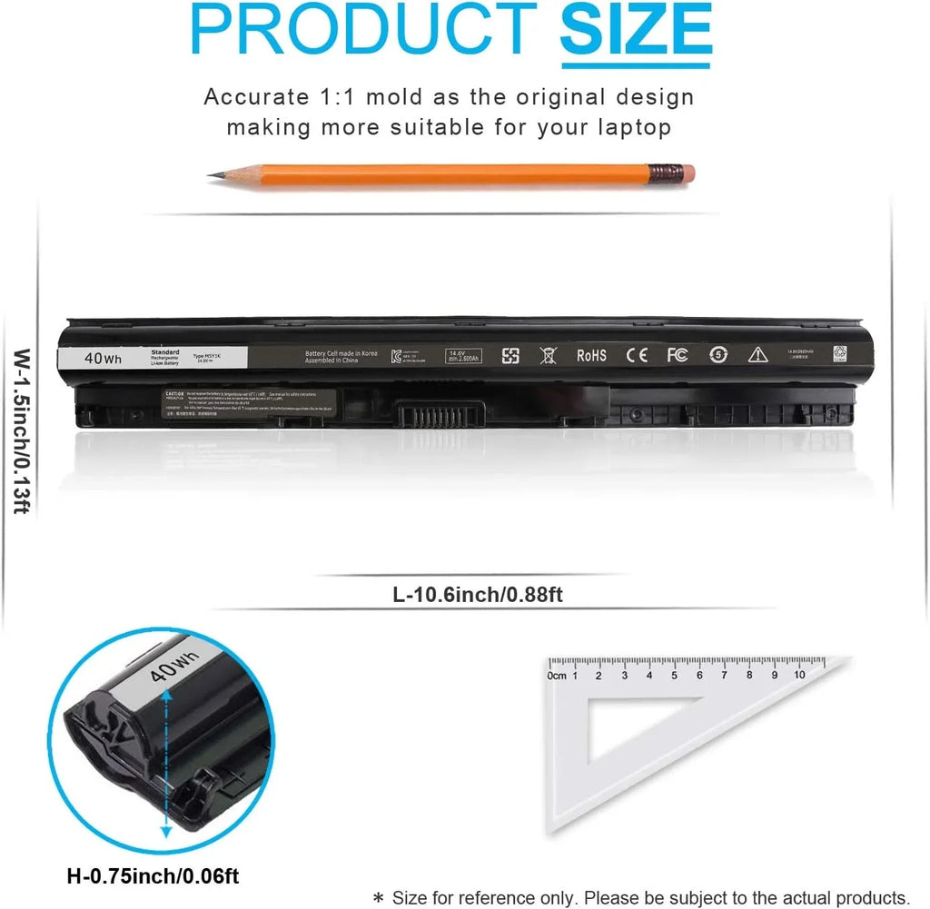 3552 3567 5759 5559 5000 Inspiron Dell 3551 5758 40Wh y for M5Y1K 15 14.8V 3000 5566 3558 Series 5555 5558 17