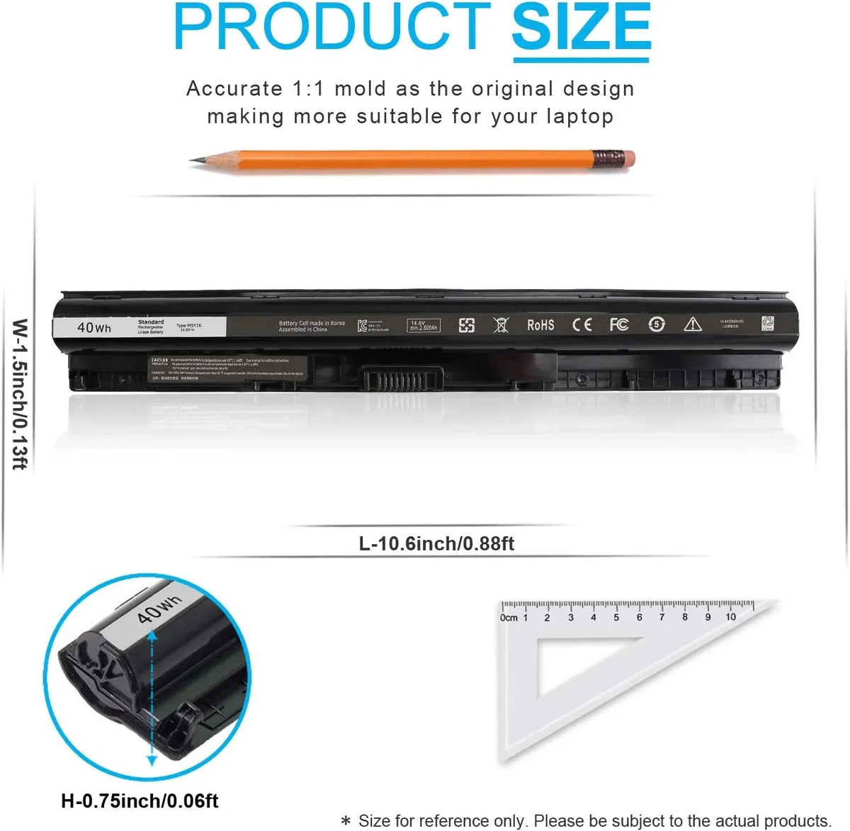 3552 3567 5759 5559 5000 Inspiron Dell 3551 5758 40Wh y for M5Y1K 15 14.8V 3000 5566 3558 Series 5555 5558 17