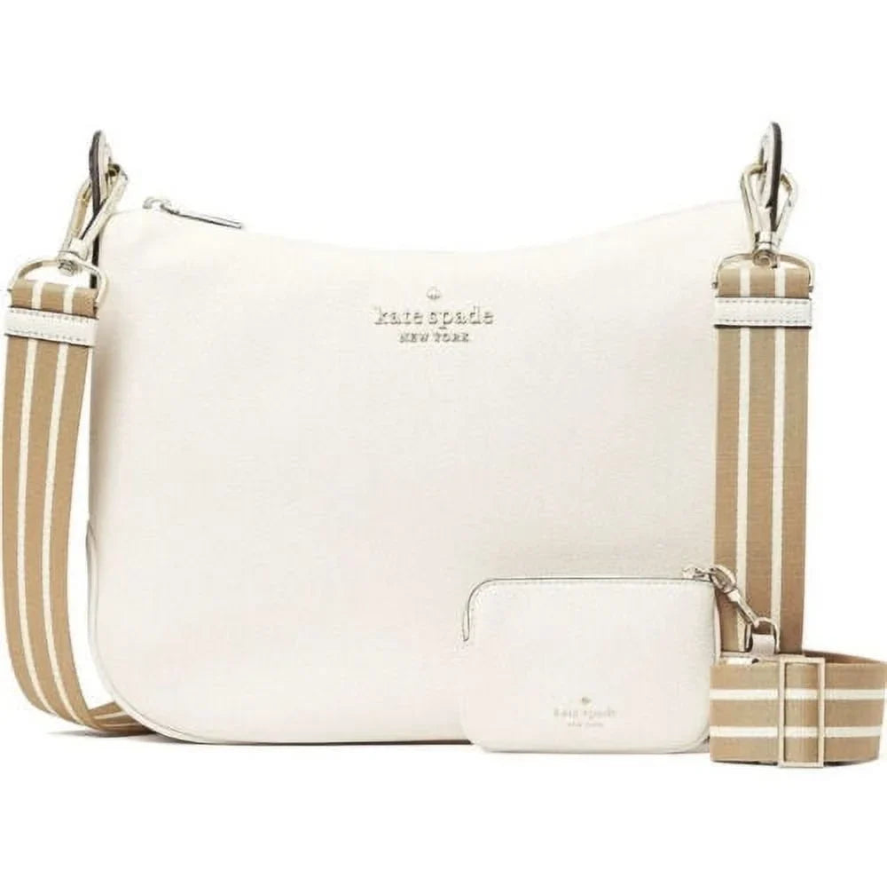 Kate Crossbody Leather Large Zip + Spade Parchment Rosie Pebbled Pouch Bag