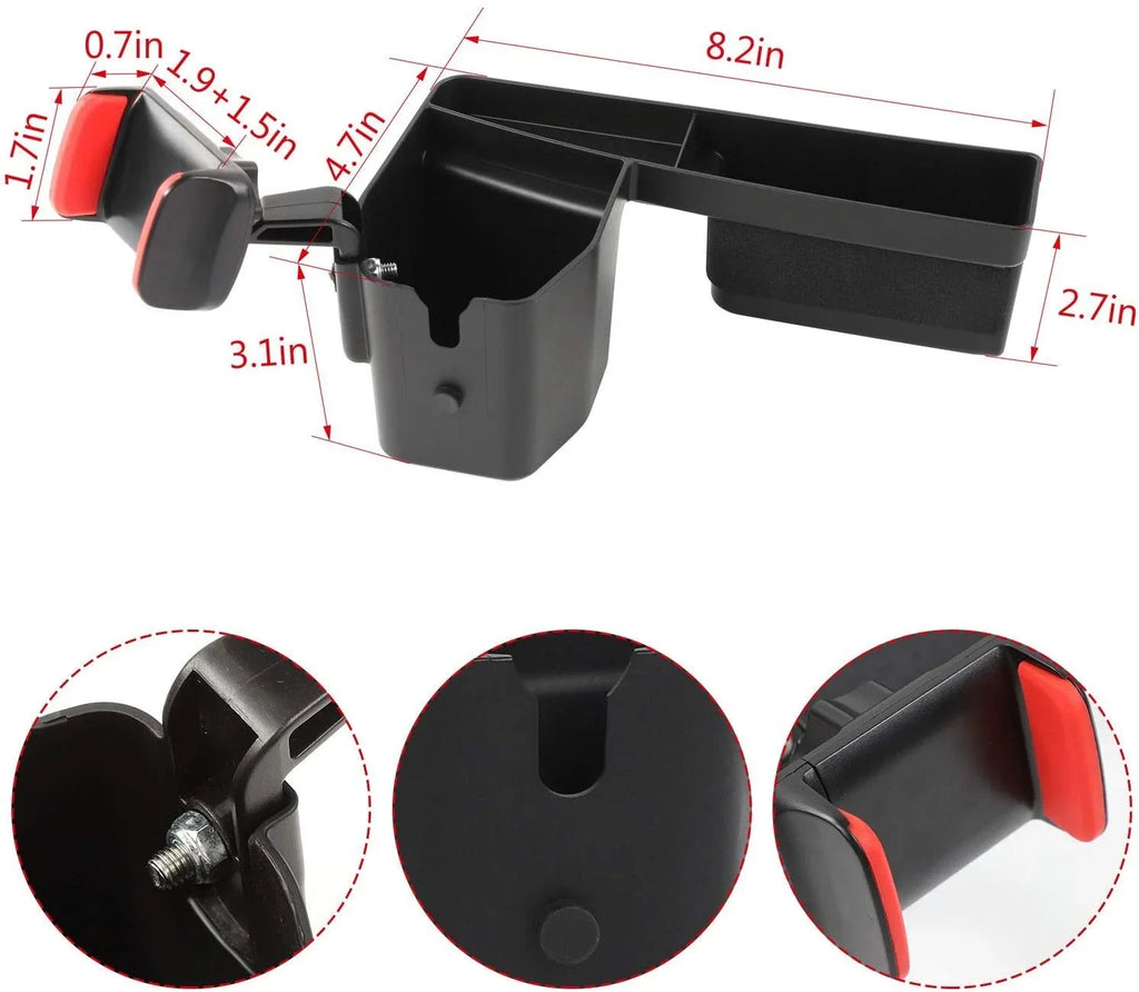 for Jeep Holder, Drink Storage Wrangler JK Organizer JeCar 2007-2010 Grab Cup Tray Jeep Phone Passenger for JKU Mount Handle