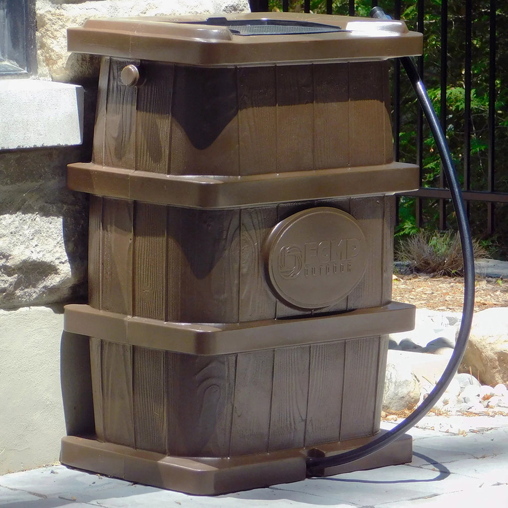 Rain Wood Home FCMP Grain Outdoor Barrel Outdoor Catcher WG4000-GRY Water