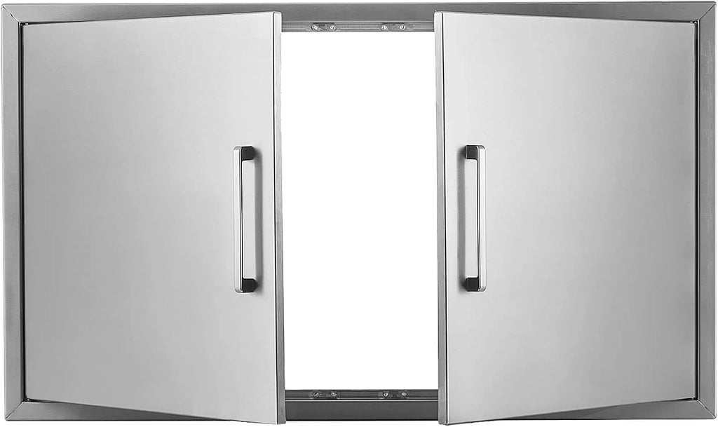 Access Stainless x Outdoor BBQ Kitchen - Double Door,Flush and for Outdoor Steel 36"W Kitchen Island… BBQ Doors- 21"H Mount
