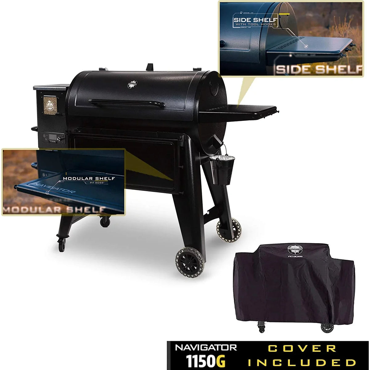 Dansons & Black Navgator Pellet Grill, 262965 Gray 1150