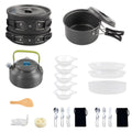 Kit Pan Stick Kettle Camping Anself Set Mess Non and Cookware Cooking Pot and for with Backpacking