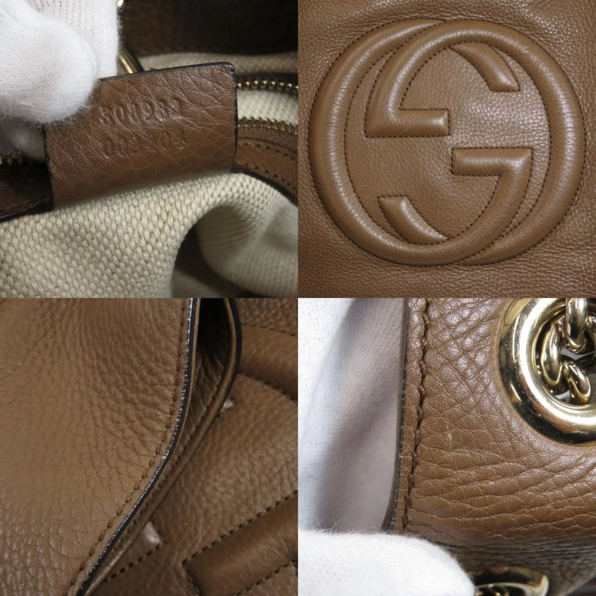 Bag Gucci Ladies Tote Chain Pre-Owned (Good) 308982 Soho Calf