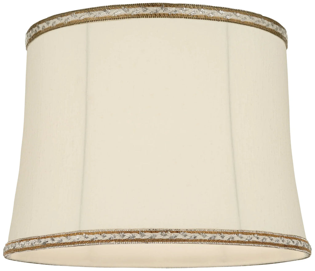 Medium Milano Shades 16" Lamp x 12" and High Fitting Bottom Replacement Finial Cream Harp Washer Drum x Springcrest Top 14"