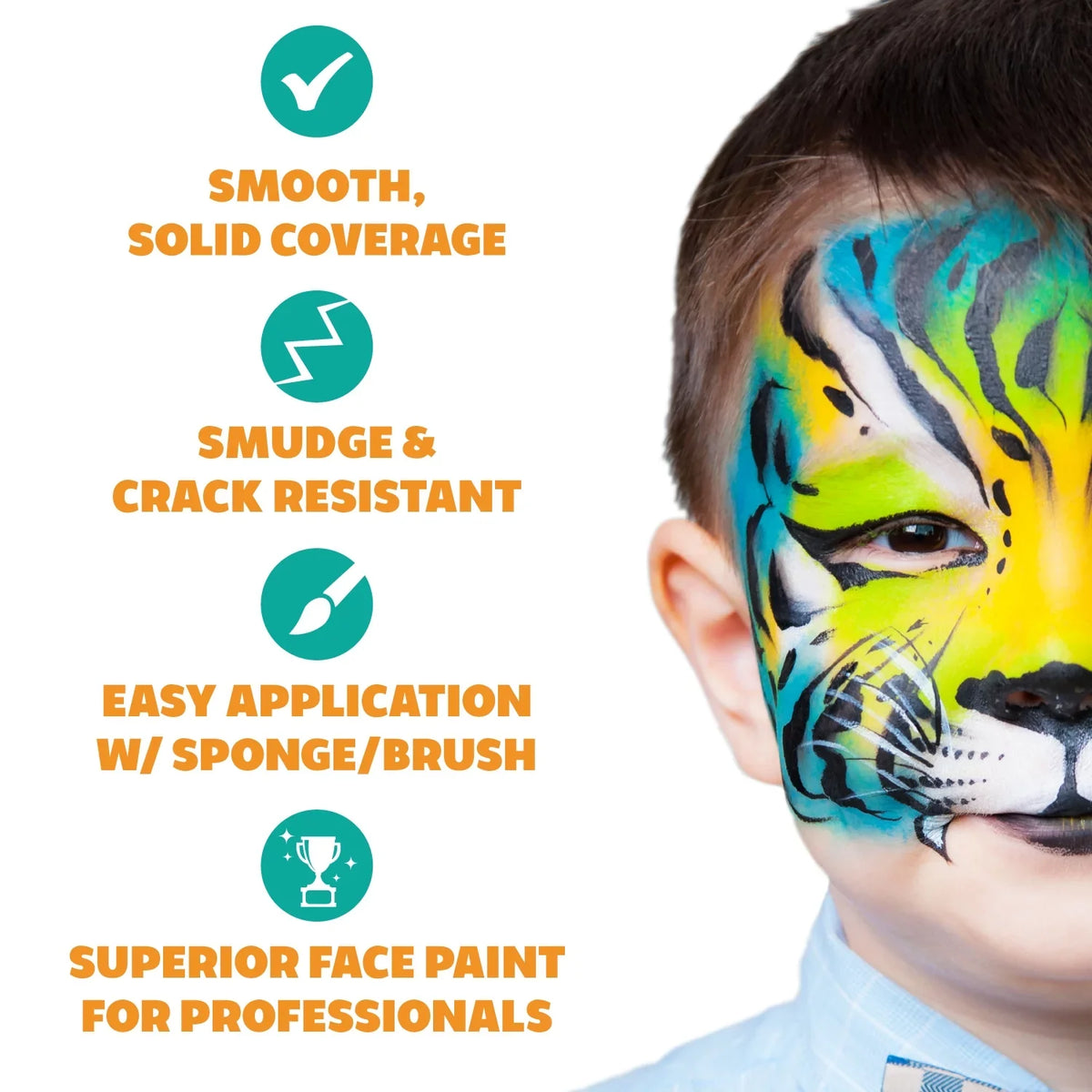 Palette, Makeup Painting Hypoallergenic, Water Stroke Safe, One Face Non Sensitive for Cake Skin, FX Halloween Toxic Paint Party Kit Split Kids Face Activated, & Adults Professional Celebration Kraze