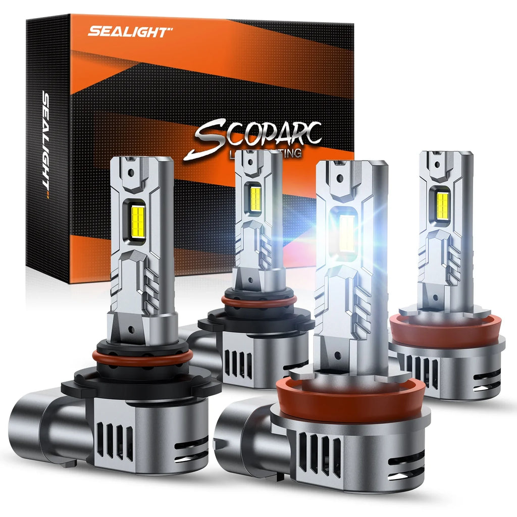 White, H11 LED HB3 Bulbs LED 9005 H9 Light H8 6500K Cool Combo, Sealight Bulbs 30000LM