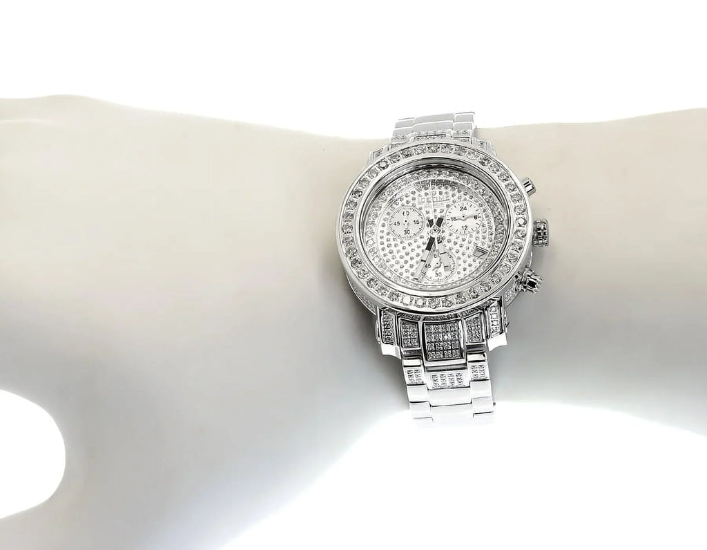 01(3 Ladies Diamond White Icetime Watch PT Platinum ct)