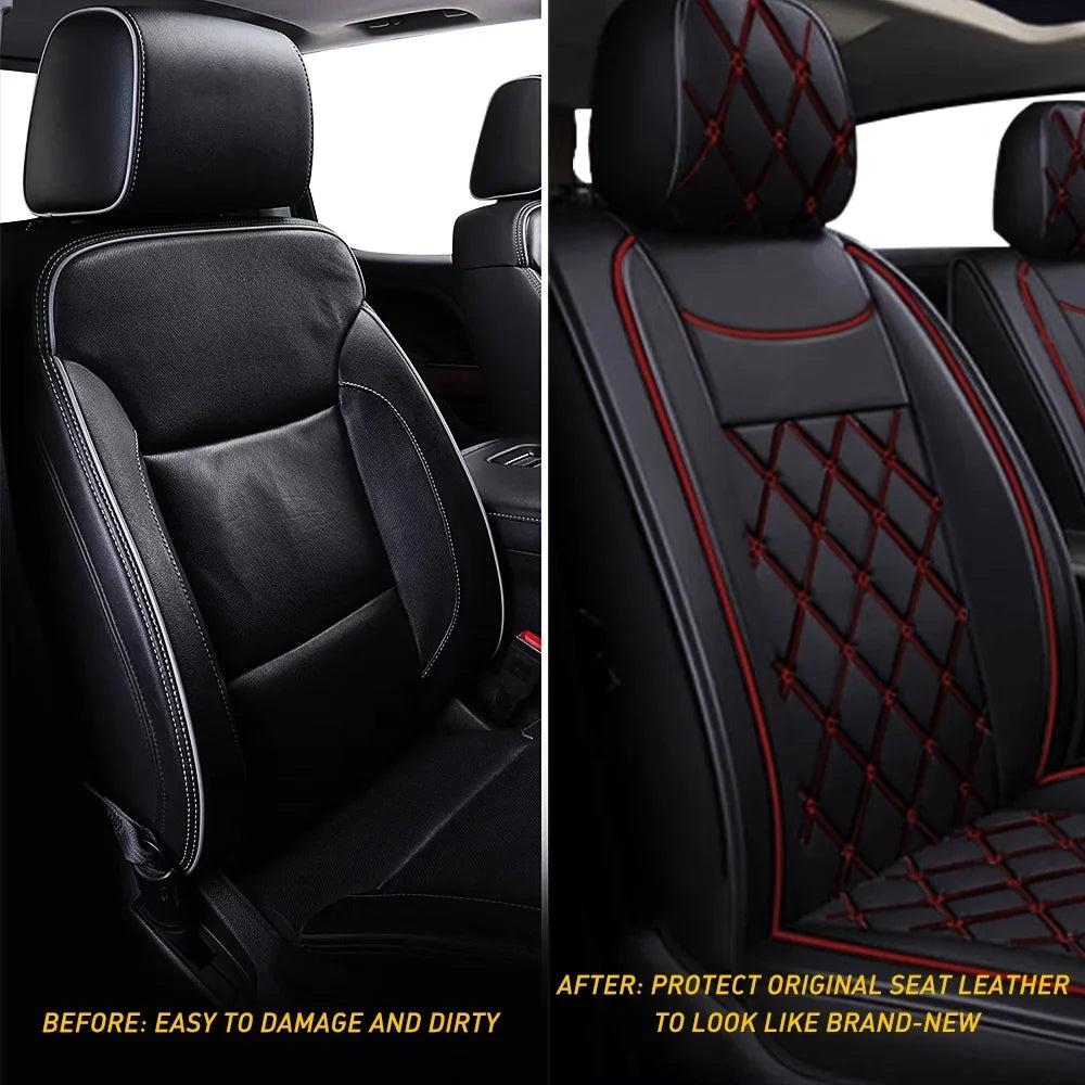 3500 Black-Red) Cab Sierra 1500/2500 for Silverado Covers Crew,Double,Extended HD Car Full Seat 2007-2023 Set HD GMC Set, / Truck(Full or Fit Pickup