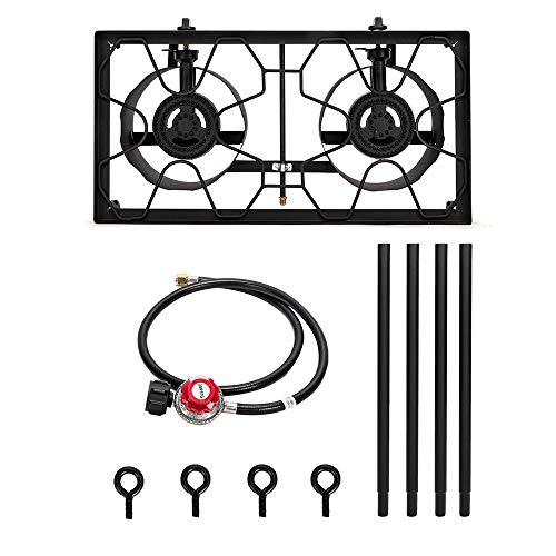Knobs BBQ, with Gas Backyard Cooker Cooking, Stove and 150,000 Cooking, for Removable 2 Legs, Outdoor Control BTU Frying Outvita for Burner Temperature Baking Propane Camping