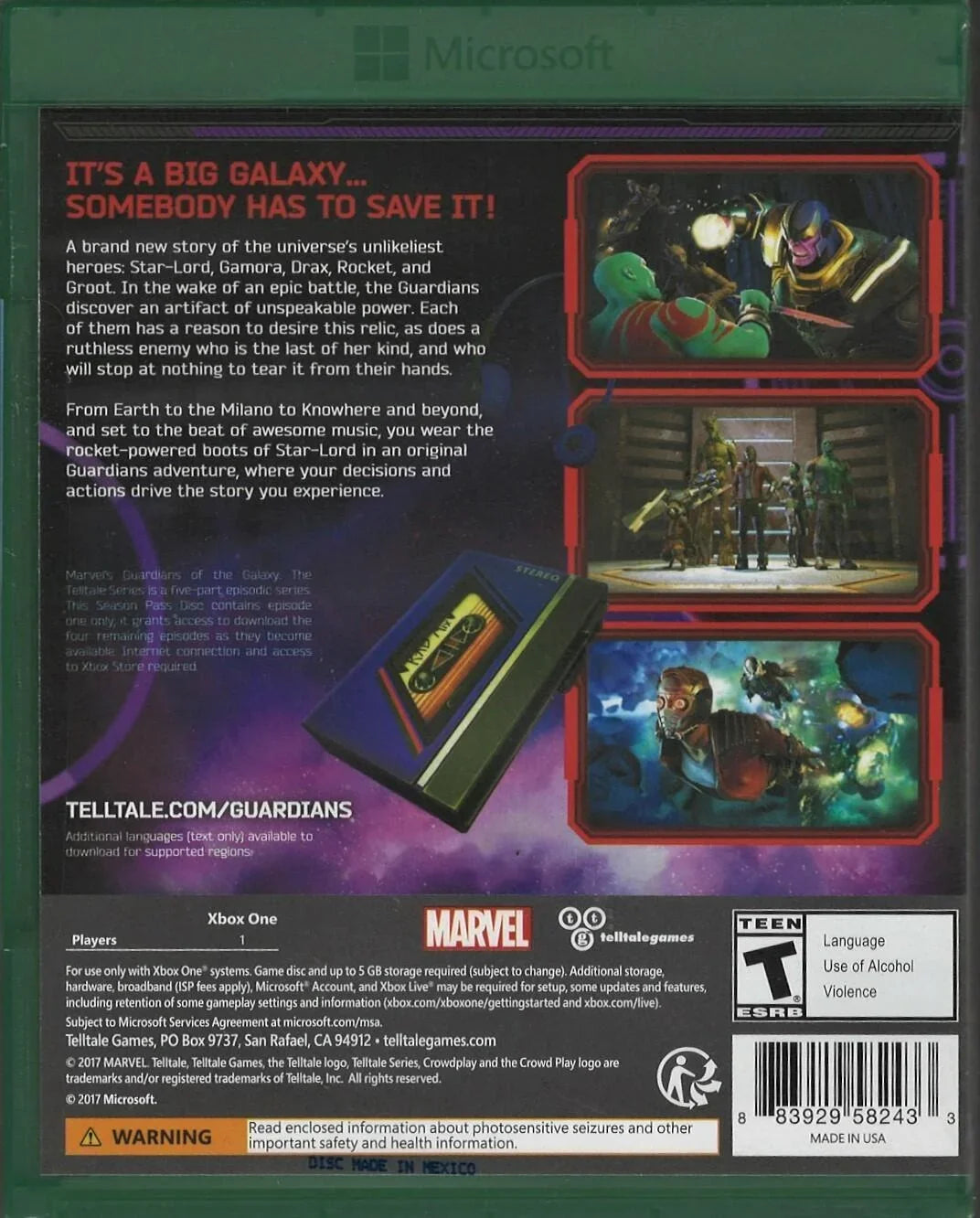 the One Galaxy: Facto New (Brand The Telltale Series Xbox Guardians Marvel''s of