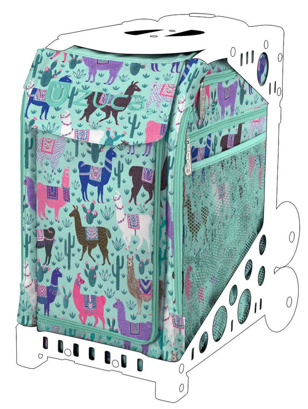 with Frame) Rama Utility Mini Large 1 - and Pouches Sport (Turquoise Llama Bag 2 Zuca 18"