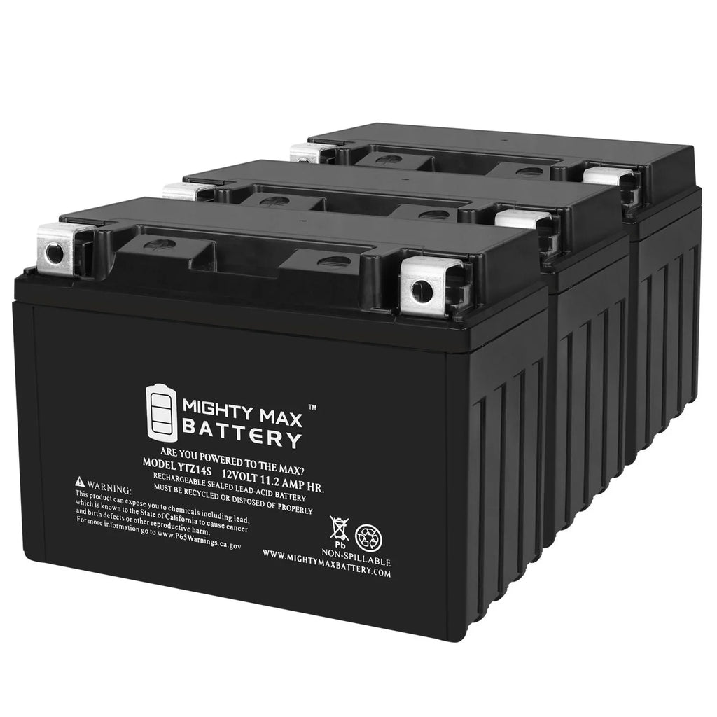 3 YTZ14S with compatible Replacement Pack 12V - YTZ14S Protek Battery 11.2AH