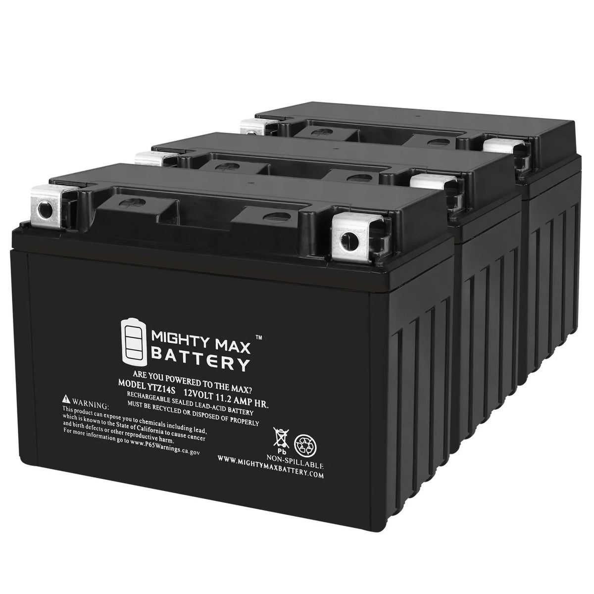3 YTZ14S with compatible Replacement Pack 12V - YTZ14S Protek Battery 11.2AH