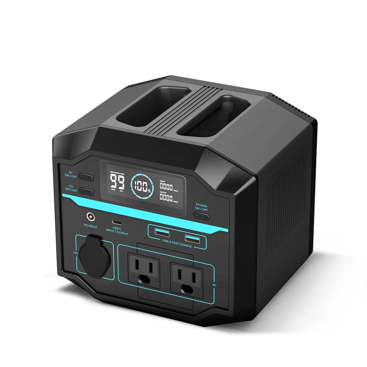 PD Charging Portable AC Outdoor 222Wh Emergency Camping Lightweight Output, Solar Pass-Through Outlets, Renogy Generator Lithium Power Station 120V/200W 60W Backup Home Battery for 2 USB-C