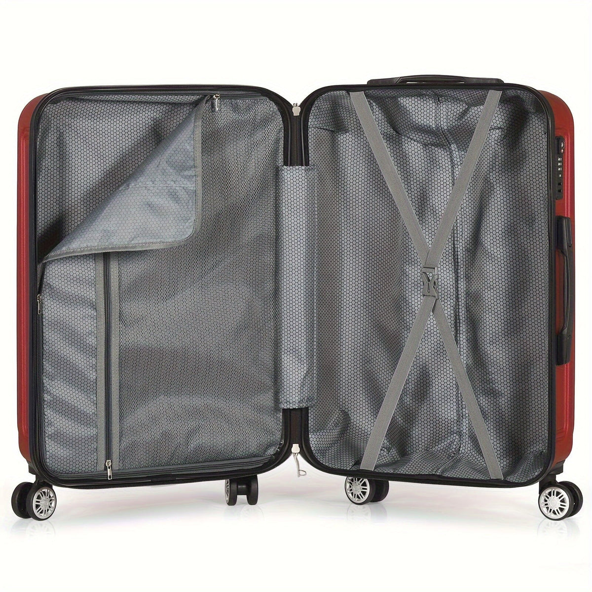 Red With Trip, Cases Outdoor Minimalist Spinner For Hard Luggage Wheels Shell Travel