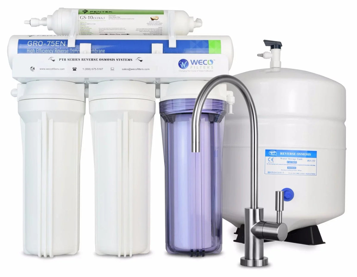 VGRO-75GS-10EXTRA.5 Drinking Water System Reverse Osmosis WECO Filtration Filter Efficiency Bacteriostatic High with
