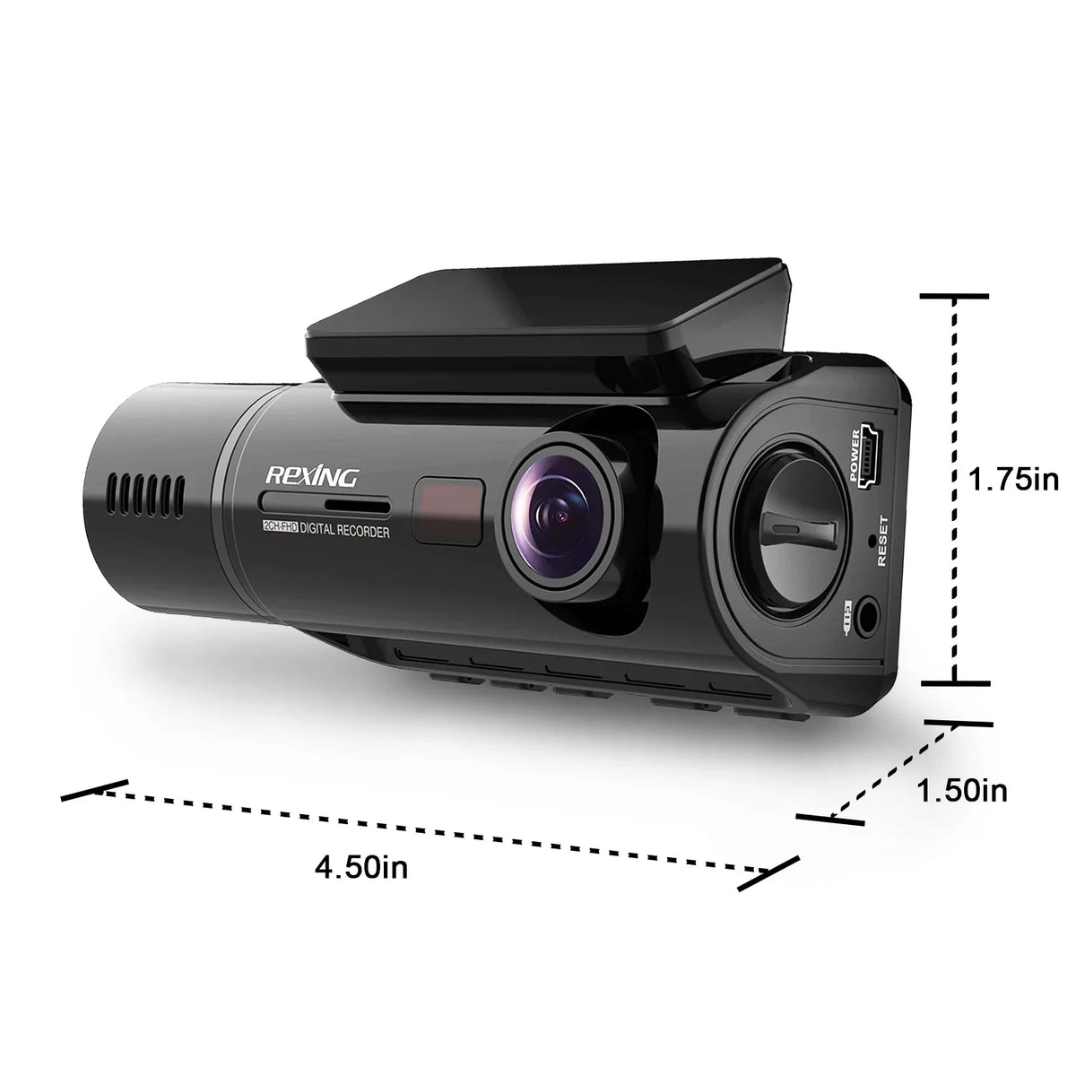 Inside Front with Cam Cabin and HD Dash Wi-Fi Dual Rexing Basic Camera Full 1080p V3
