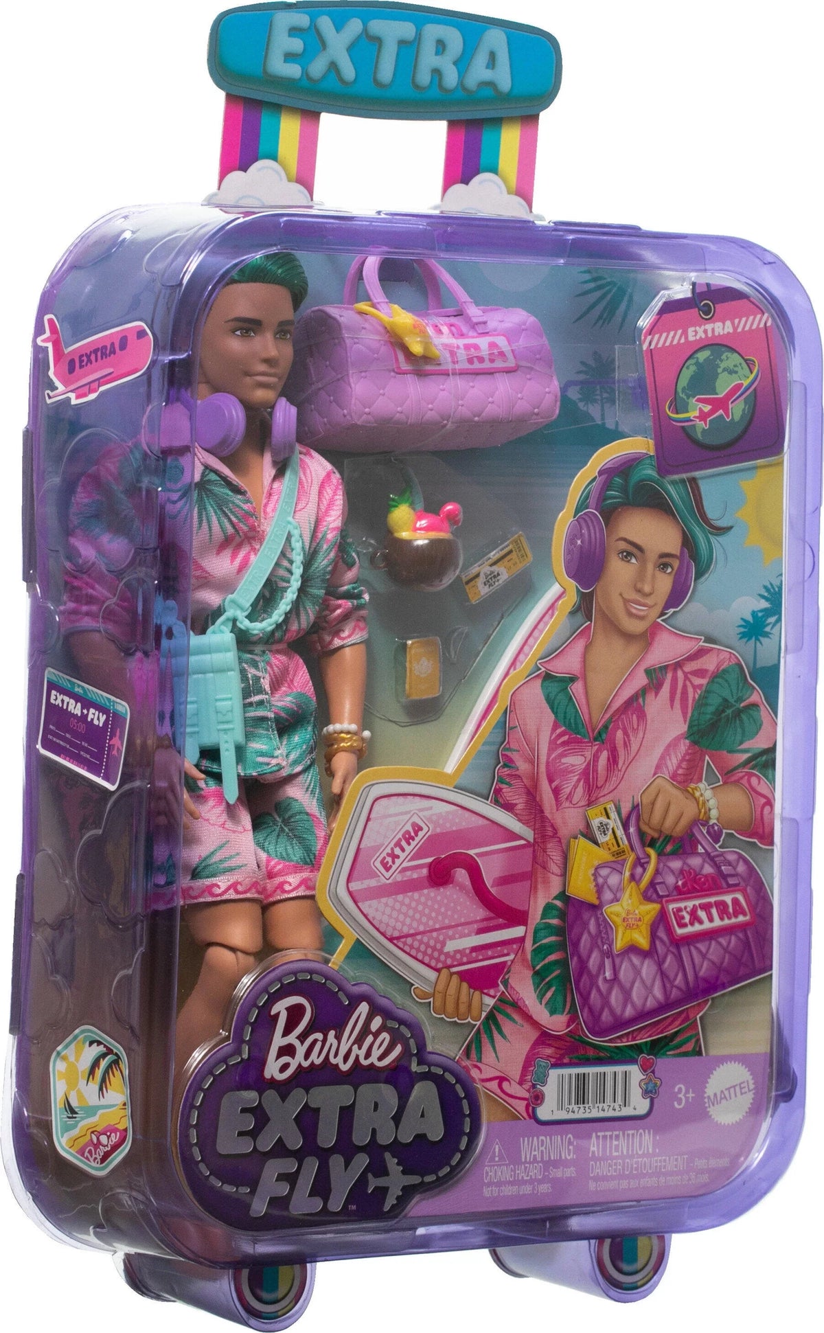 Fly with Doll Extra Barbie Fashion, Beach Ken Travel