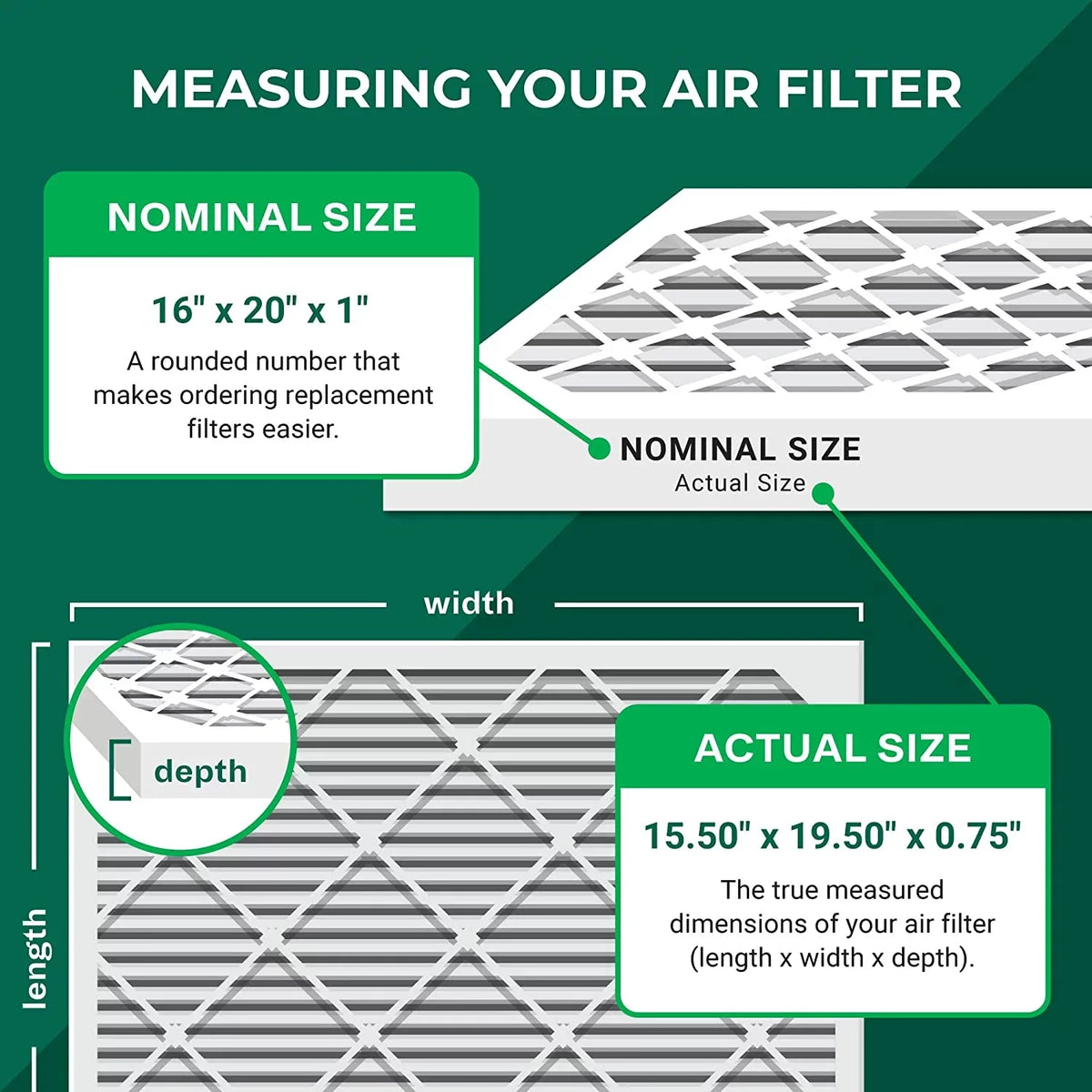11 AC MERV Furnace (6-Pack) Air Filters HVAC Filterbuy Pleated 16x20x1