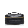 Bag Pre-Owned Ladies CHANEL (Fair) Lambskin Bicolore Cocomark Vanity Black Handbag Chanel