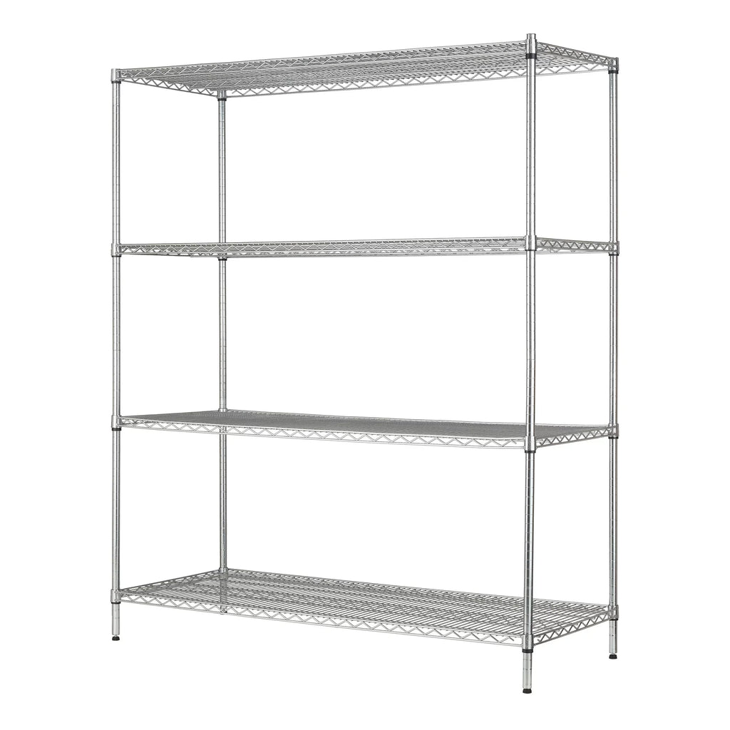 Tough 4000lb Unit 4-Tier Storage 24"D, x 72"H 60"W Chrome Steel Capacity, Hyper Shelf Total x