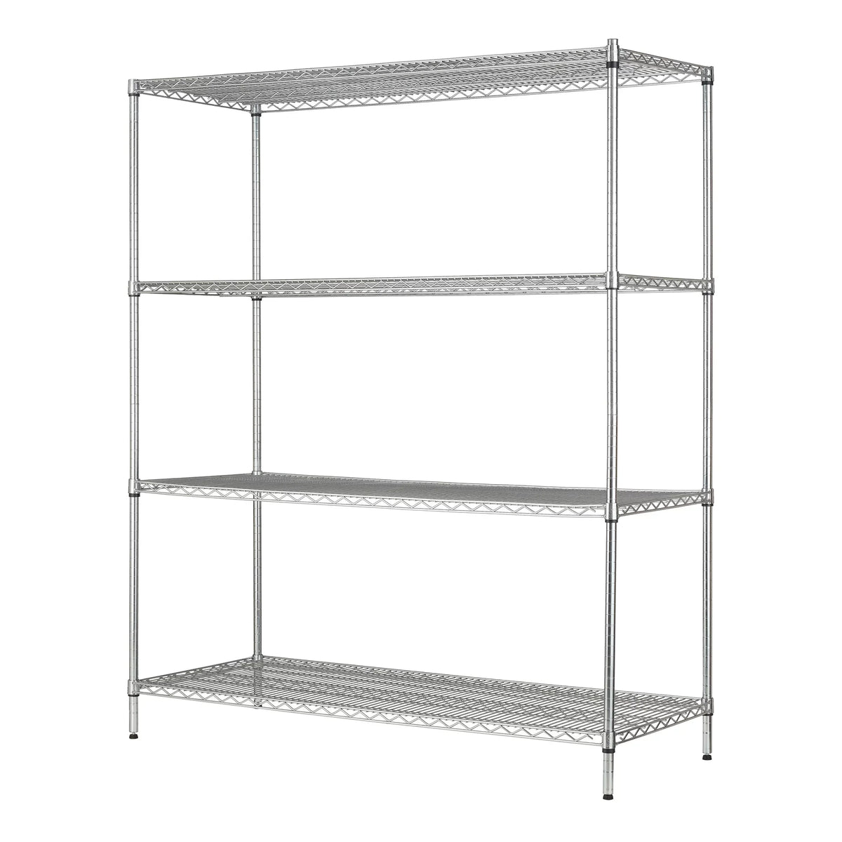 Tough 4000lb Unit 4-Tier Storage 24"D, x 72"H 60"W Chrome Steel Capacity, Hyper Shelf Total x