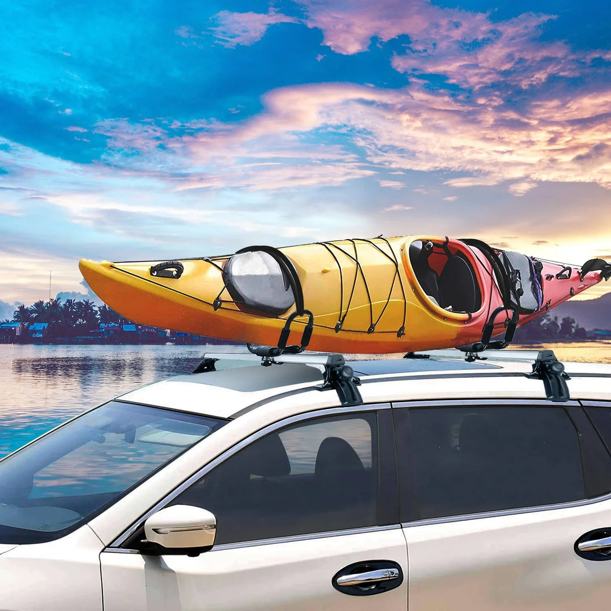 Without 47.24in Rack Roof Fit Car Rail Rack Roof Vehicle Crossbars Aluminum 165LBS Side Most with Capacity Cargo Car for iMounTEK Roof Carrier Wagon
