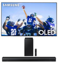 Smart AI 2.1ch Dolby (2023) with QN55S90CAFXZA Samsung Upscaling 55" with Soundbar Audio and 4K Subwoofer Samsung TV OLED HW-B550 a with