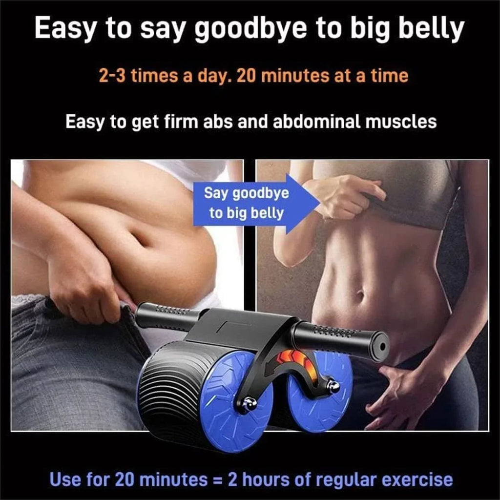 with Exercise, Ergonomic Wheel Mat Knee with Handle Core Assistance and for AB Equipment with Workout Springs Resistance Abdominal Roller Rebound Automatic