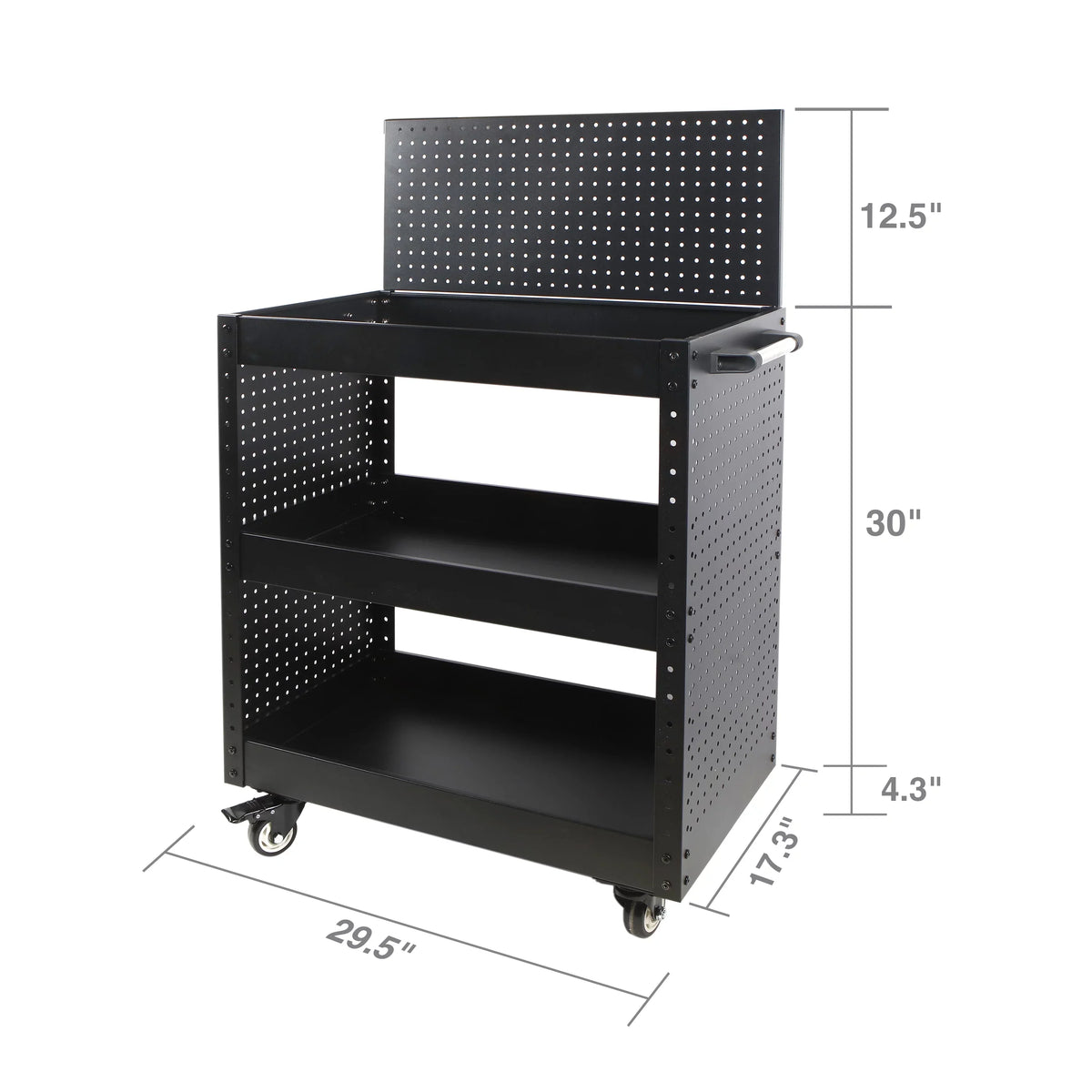 Service Cart Storage, Utility Pegboard WORKPRO Rolling Steel Cart Tool with