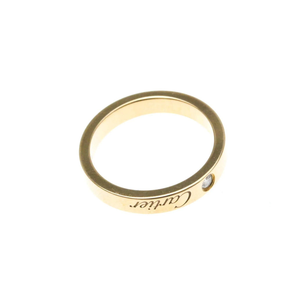 Pink Ring Gold Cartier Gold (18K) Ring Diamond Pink Band Engraved (Good) Fashion Pre-Owned