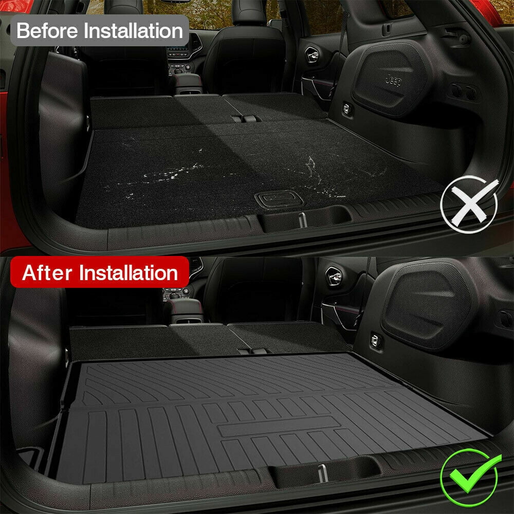 2019-2023 Waterproof Custom for Cherokee TPO Carpets Trunk Liner Jeep Mats Cargo